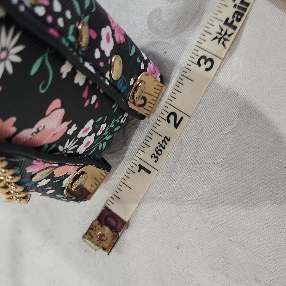 Black Floral Crossbody Purse Unbranded NWOT - Picture 10 of 11
